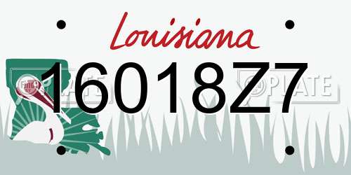 16018Z7 Louisiana License Plate