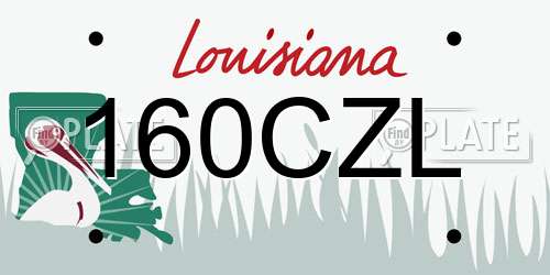 160CZL Louisiana License Plate