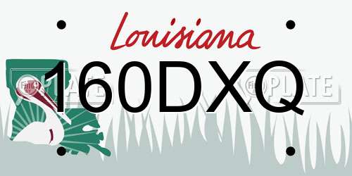 160DXQ Louisiana License Plate