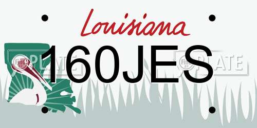 160JES Louisiana License Plate