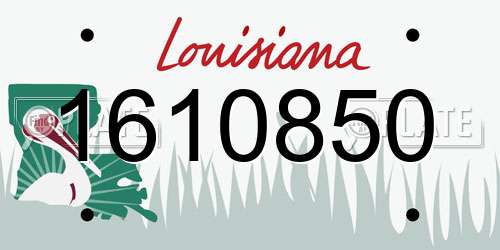 1610850 Louisiana License Plate