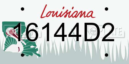16144D2 Louisiana License Plate