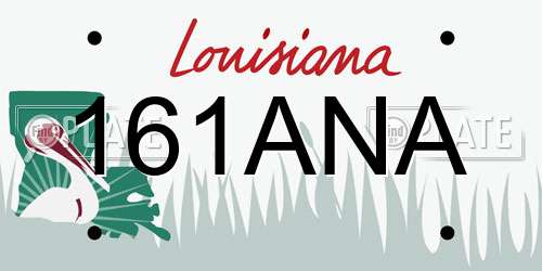 161ANA Louisiana License Plate