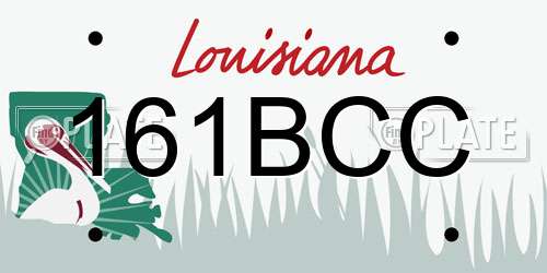 161BCC Louisiana License Plate