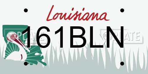 161BLN Louisiana License Plate
