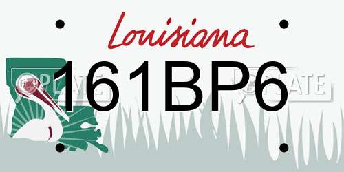 161BP6 Louisiana License Plate