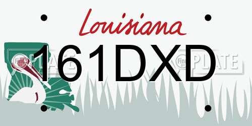 161DXD Louisiana License Plate