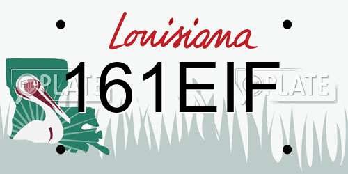 161EIF Louisiana License Plate