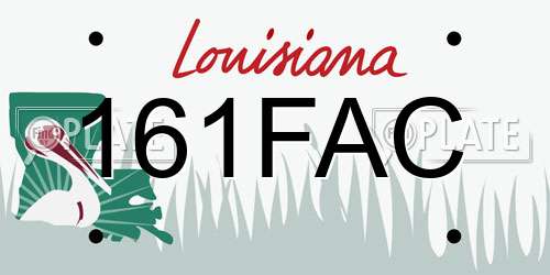 161FAC Louisiana License Plate