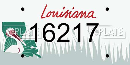 16217 Louisiana License Plate