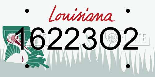 16223O2 Louisiana License Plate