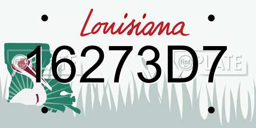 16273D7 Louisiana License Plate