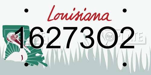 16273O2 Louisiana License Plate