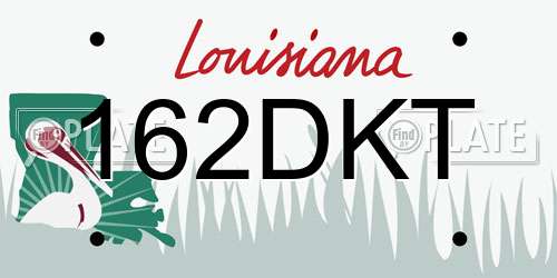 162DKT Louisiana License Plate