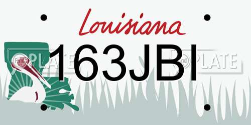 163JBI Louisiana License Plate
