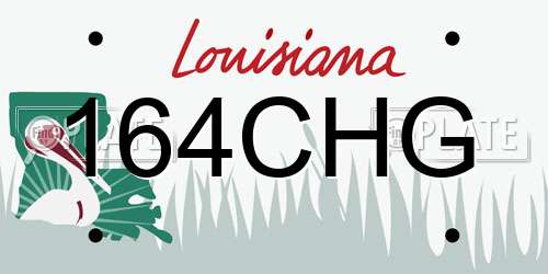 164CHG Louisiana License Plate