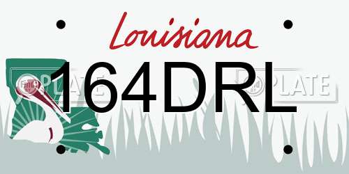 164DRL Louisiana License Plate