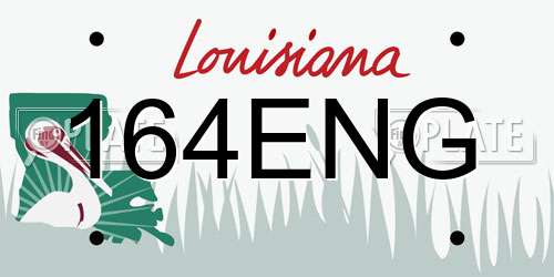 164ENG Louisiana License Plate
