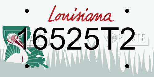 16525T2 Louisiana License Plate