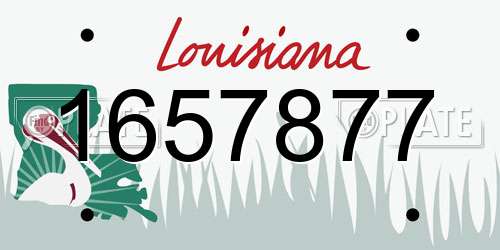 1657877 Louisiana License Plate