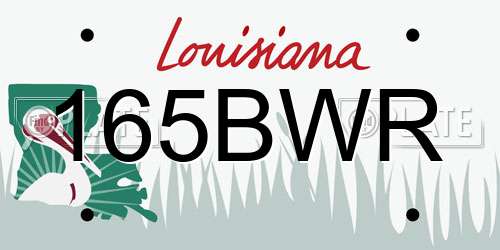 165BWR Louisiana License Plate