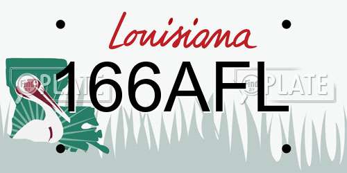 166AFL Louisiana License Plate