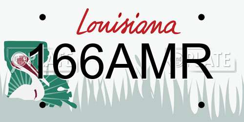 166AMR Louisiana License Plate