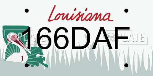 166DAF Louisiana License Plate