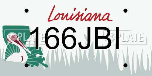 166JBI Louisiana License Plate