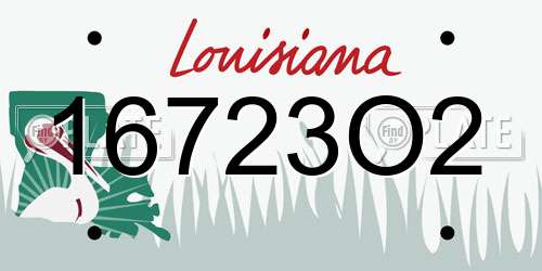 16723O2 Louisiana License Plate