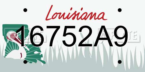 16752A9 Louisiana License Plate