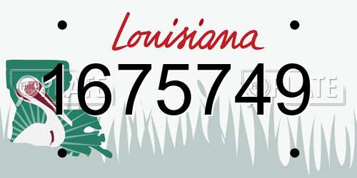 1675749 Louisiana License Plate