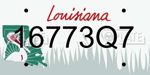 16773Q7 Louisiana License Plate