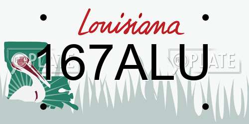 167ALU Louisiana License Plate