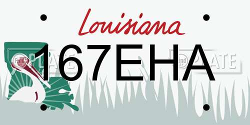 167EHA Louisiana License Plate