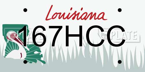 167HCC Louisiana License Plate