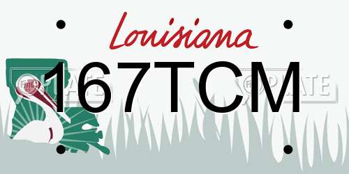 167TCM Louisiana License Plate