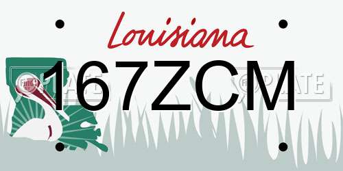 167ZCM Louisiana License Plate