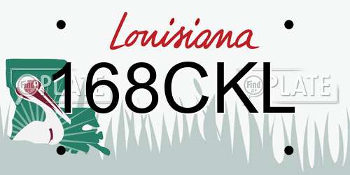 168CKL Louisiana License Plate