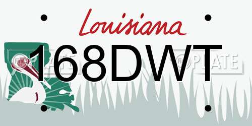168DWT Louisiana License Plate