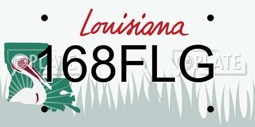 168FLG Louisiana License Plate