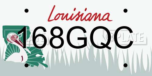 168GQC Louisiana License Plate