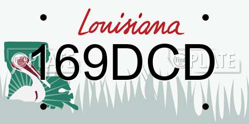 169DCD Louisiana License Plate