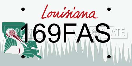 169FAS Louisiana License Plate