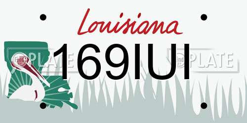 169IUI Louisiana License Plate