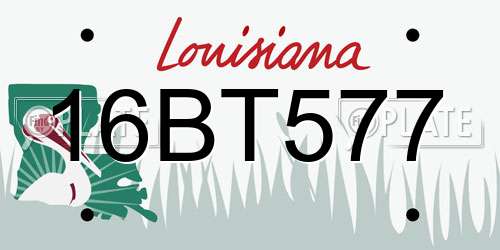 16BT577 Louisiana License Plate
