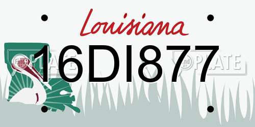 16DI877 Louisiana License Plate