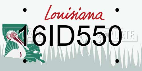 16ID550 Louisiana License Plate