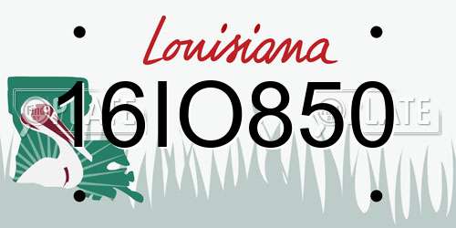 16IO850 Louisiana License Plate