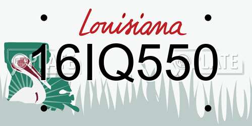 16IQ550 Louisiana License Plate